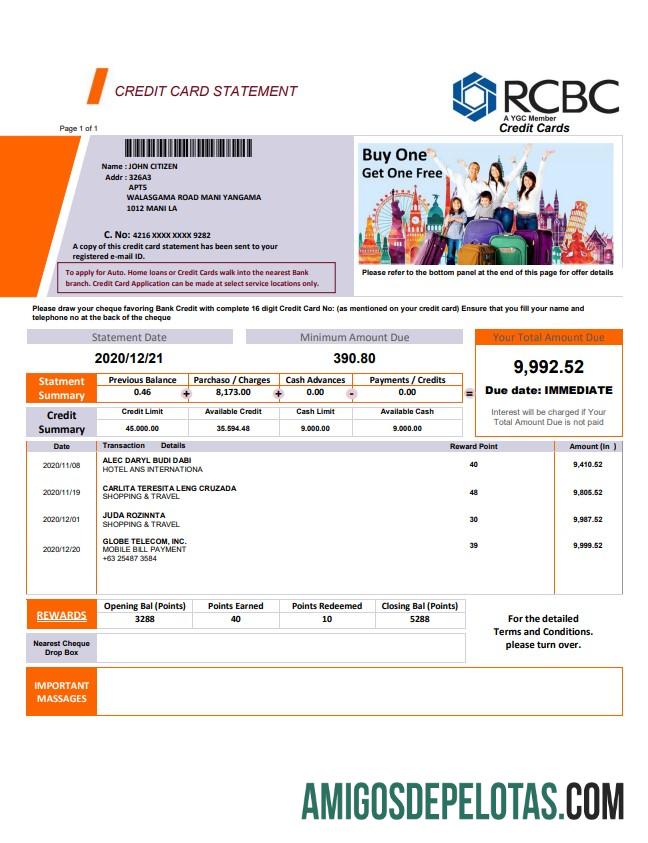Filipina Rizal komersial Banking Corporation (RCBC) bank st Word pratinjau
