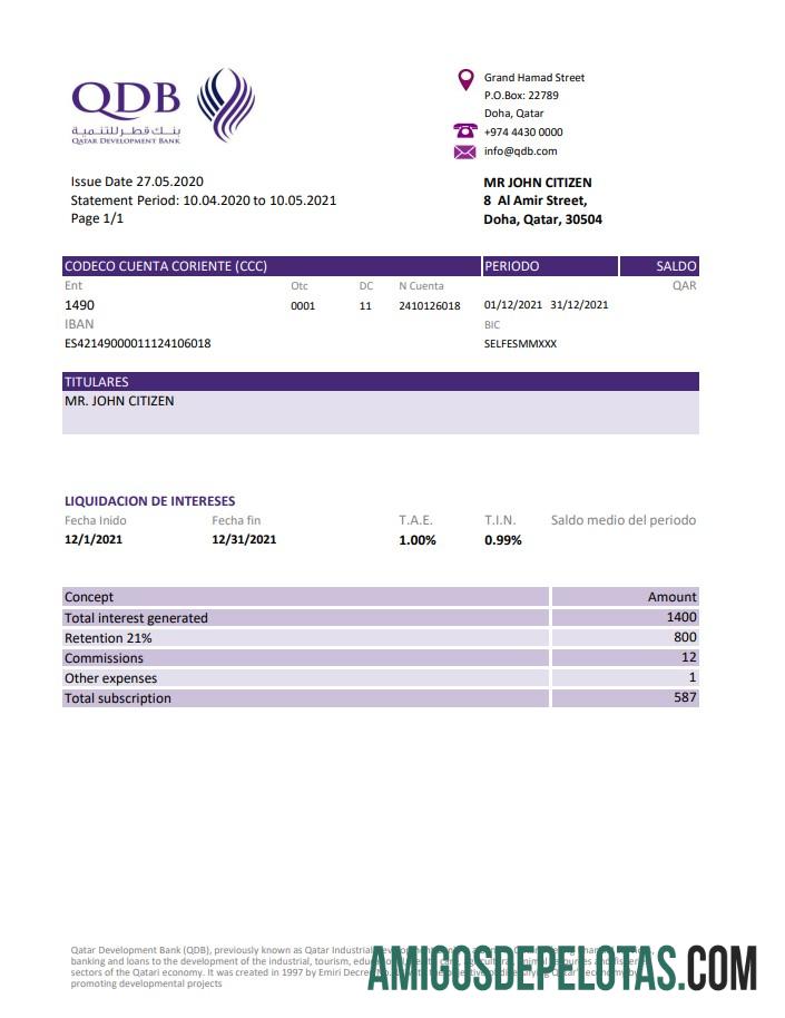 Qatar Development bank Excel PDF pratinjau