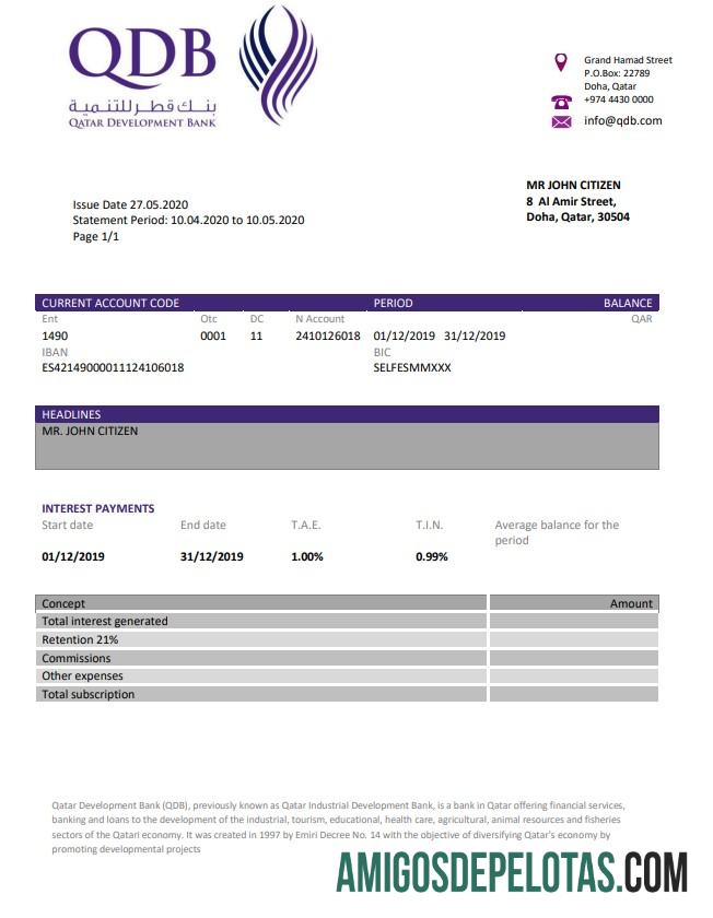Berkualitas Qatar Development bank laporan templat, Word and PDF format (.doc and .PDF)