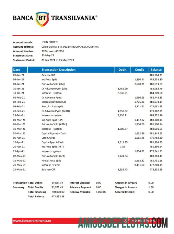Rumania Banca Transilvania Excel PDF pratinjau