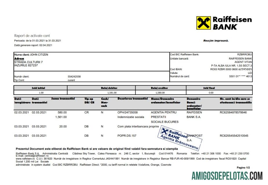 Berkualitas Rumania Raiffeisen bank laporan templat in Excel and PDF format