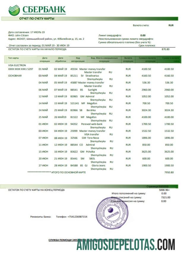 Realistis Rusia Sberbank bank laporan templat in Word and PDF format
