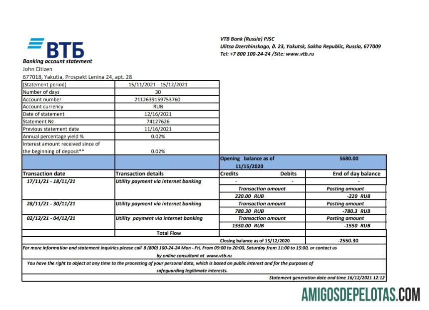 Berkualitas Rusia VTB bank laporan easy to fill templat in .XLS and .PDF Berkas format
