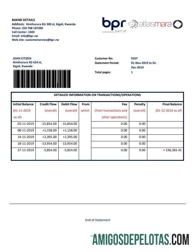 Premium Rwanda BPR bank laporan templat in Word and PDF format
