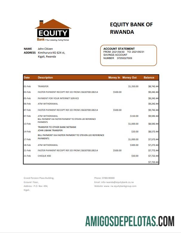Dapat Diedit Rwanda Equity bank laporan easy to fill templat in .XLS and .PDF Berkas format