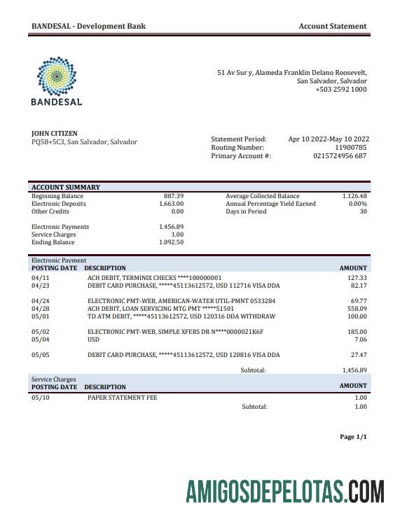 Premium Salvador Bandesal bank laporan templat in Word and PDF format