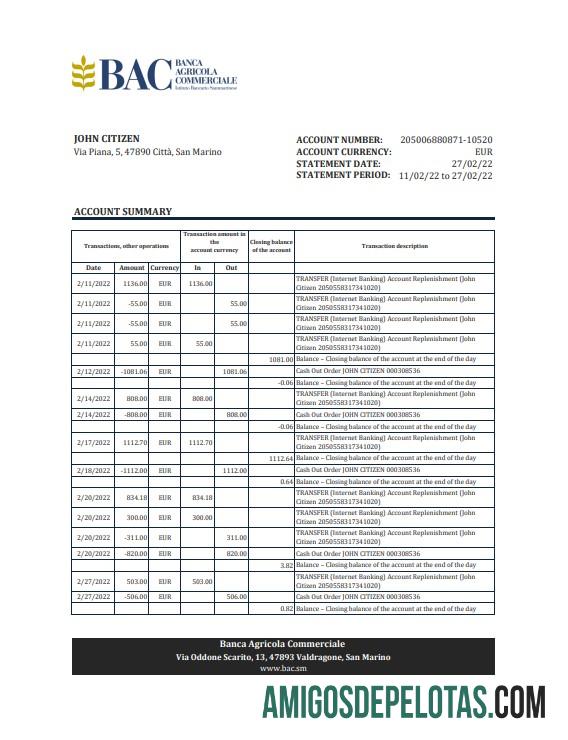 Profesional San Marino Banca Agricole Commerciale bank laporan, Excel and PDF templat