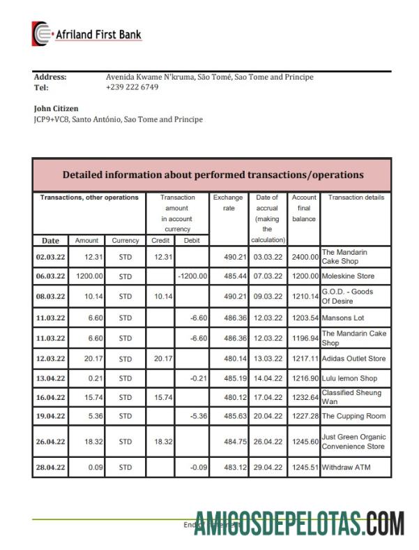 Sao Tome dan Principe Afriland First bank laporan.PDF makering