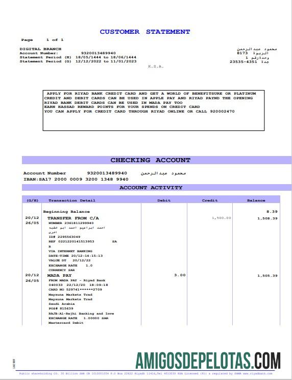 Arab Arab Saudi Riyad bank laporan Word and PDF Contoh sampel
