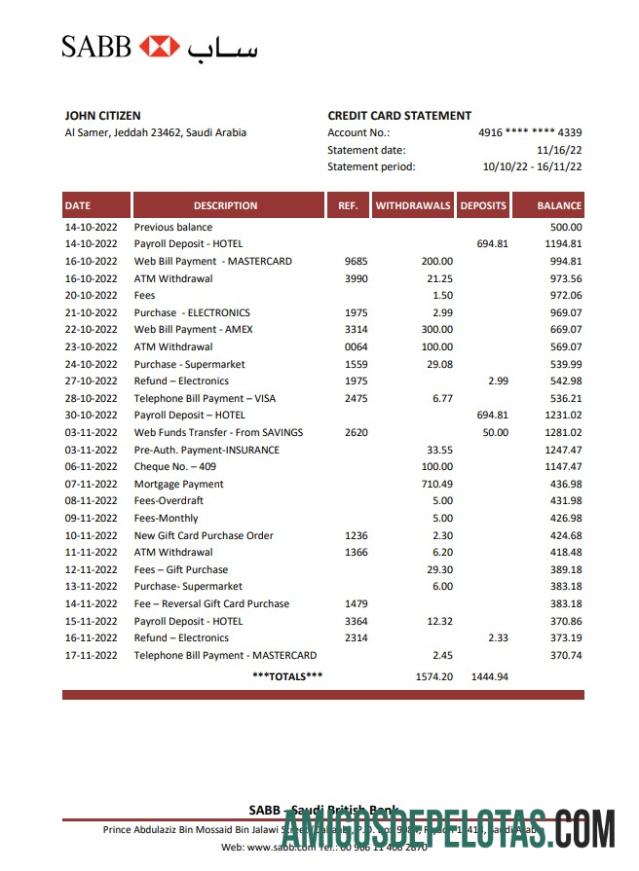 Arab Arab Saudi SABB bank laporan XLS desain