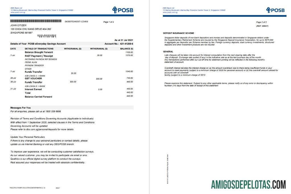 Singapura DBS 2 pages templat
