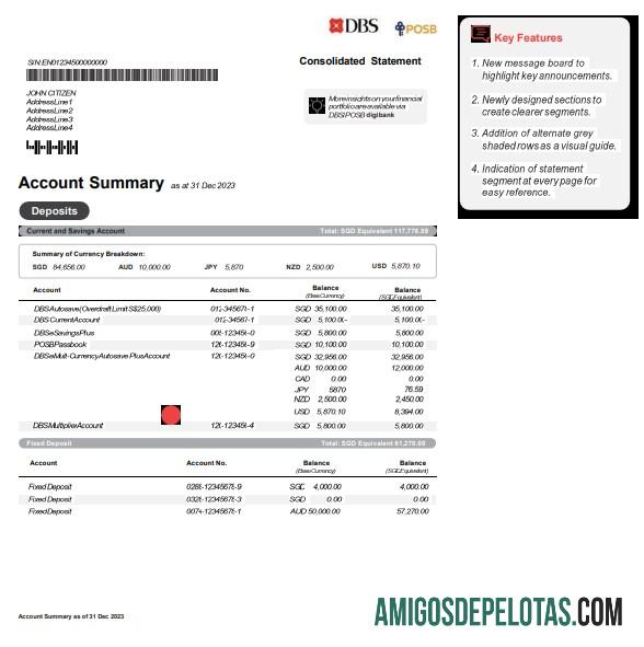 Profesional Singapura DBS bank laporan Word and PDF templat, versi 2