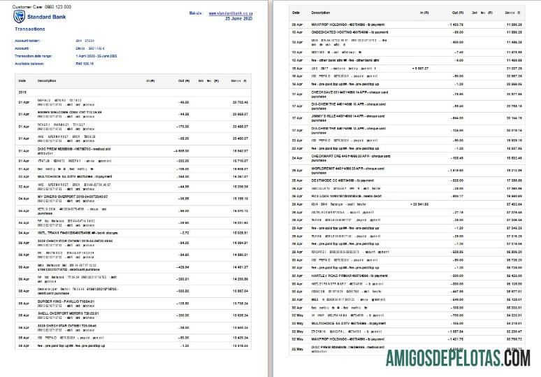 Afrika Selatan standar bank laporan Word and PDF desain