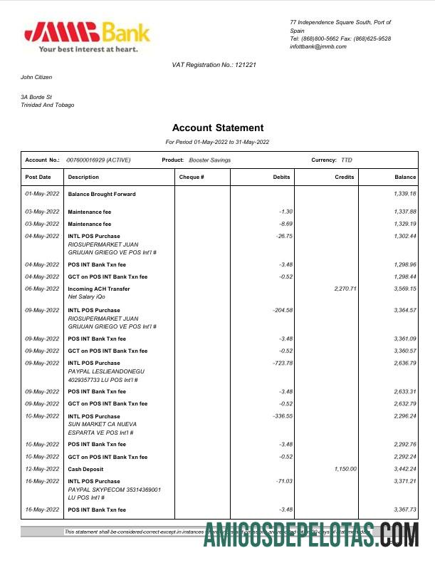 Berkualitas Spanyol JMMB bank laporan Word and PDF templat, 2 pages