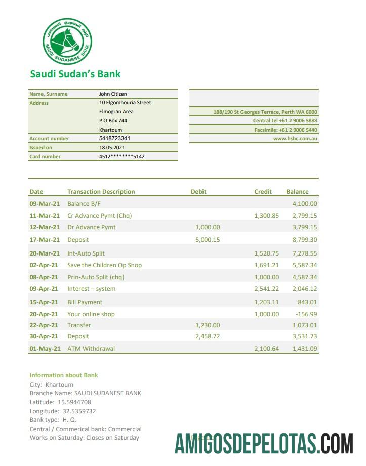 Sudan Arab Saudi Sudanese bank Excel PDF pratinjau