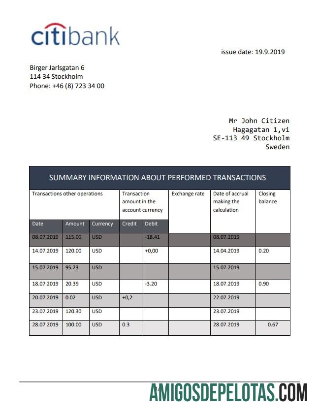 Berkualitas Swedia Citibank laporan easy to fill templat in .doc and .PDF format, fully Dapat Diedit