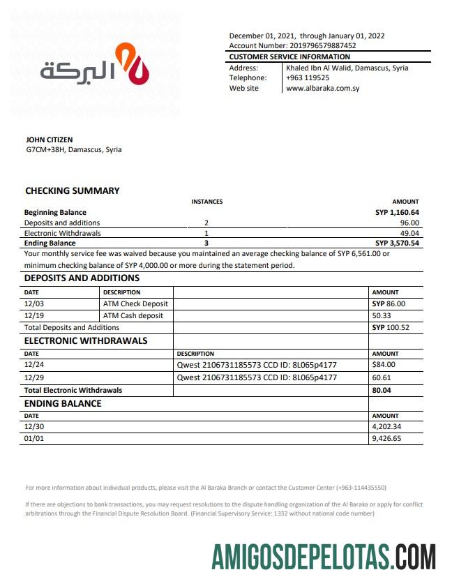 Suriah Al Baraka bank laporan makering