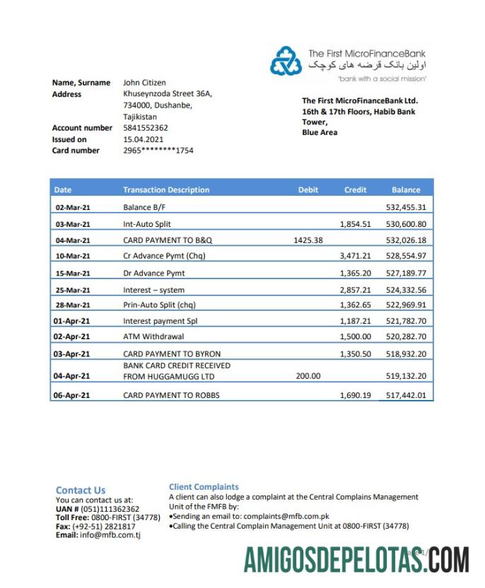 Tajikistan The First MicroFinance (FMFB) Excel PDF pratinjau