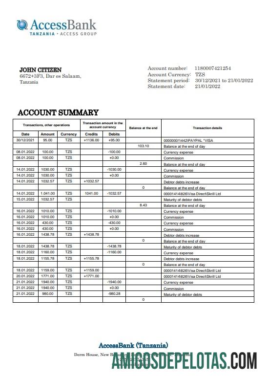 Premium Tanzania Access bank laporan templat in Word and PDF format