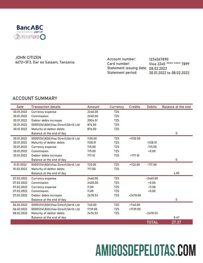 Tanzania BancABC bank laporan desain