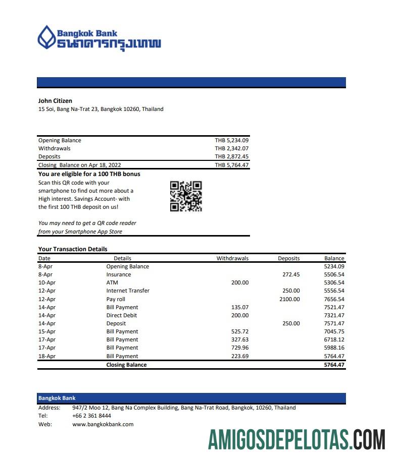 Dapat Diedit Thailand Bangkok bank laporan, Excel and PDF templat