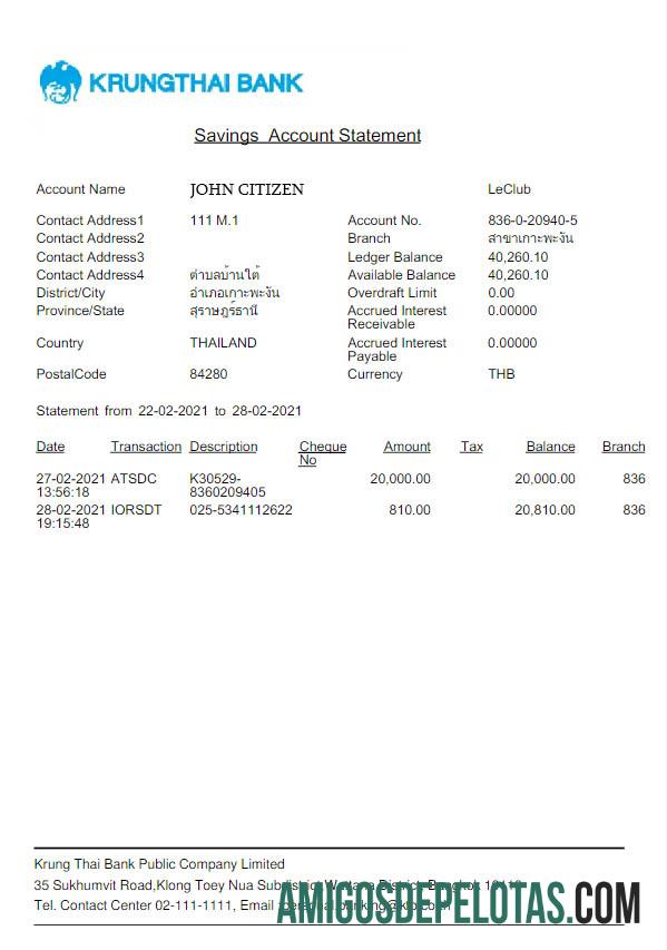 Thailand Krungthai bank laporan Word and PDF scr pratinjau