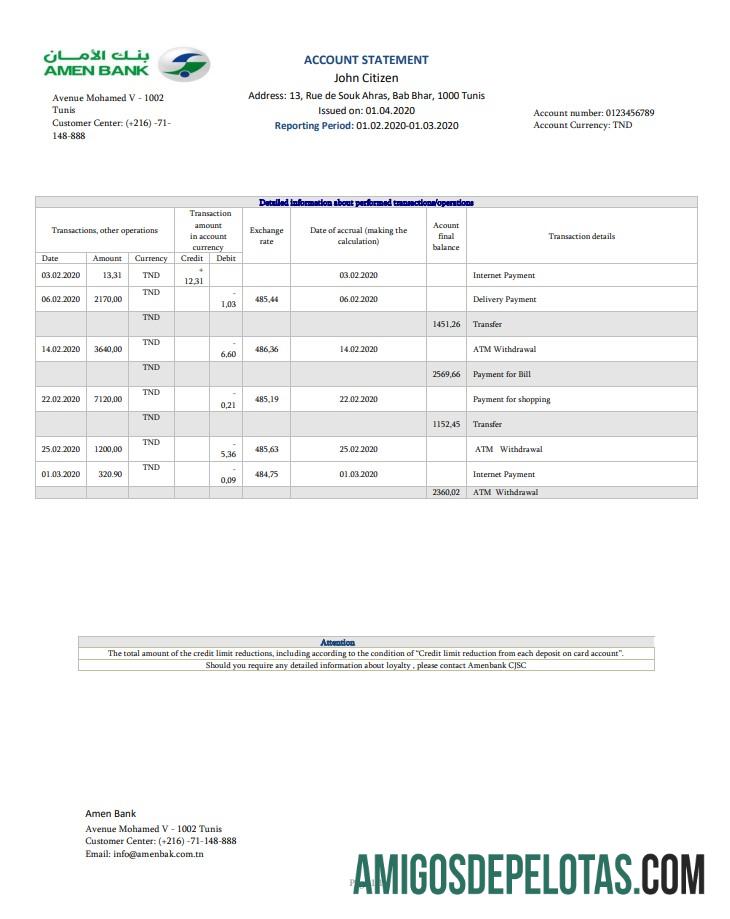 Dapat Diedit Tunisia Amen bank laporan easy to fill templat in Word and PDF format