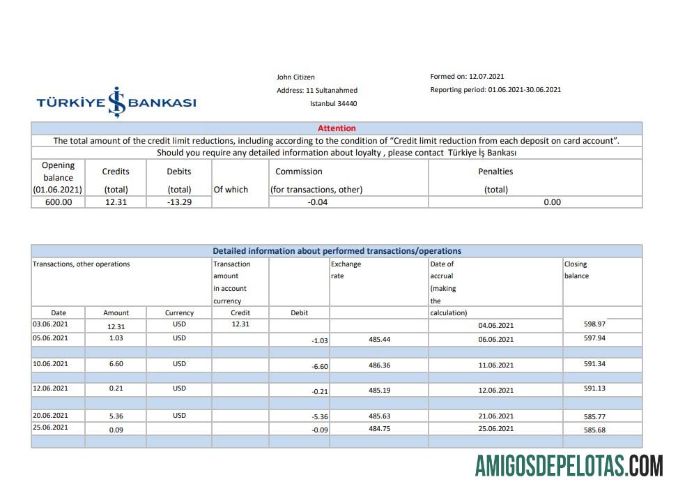 Turki Bankasi Excel PDF makering