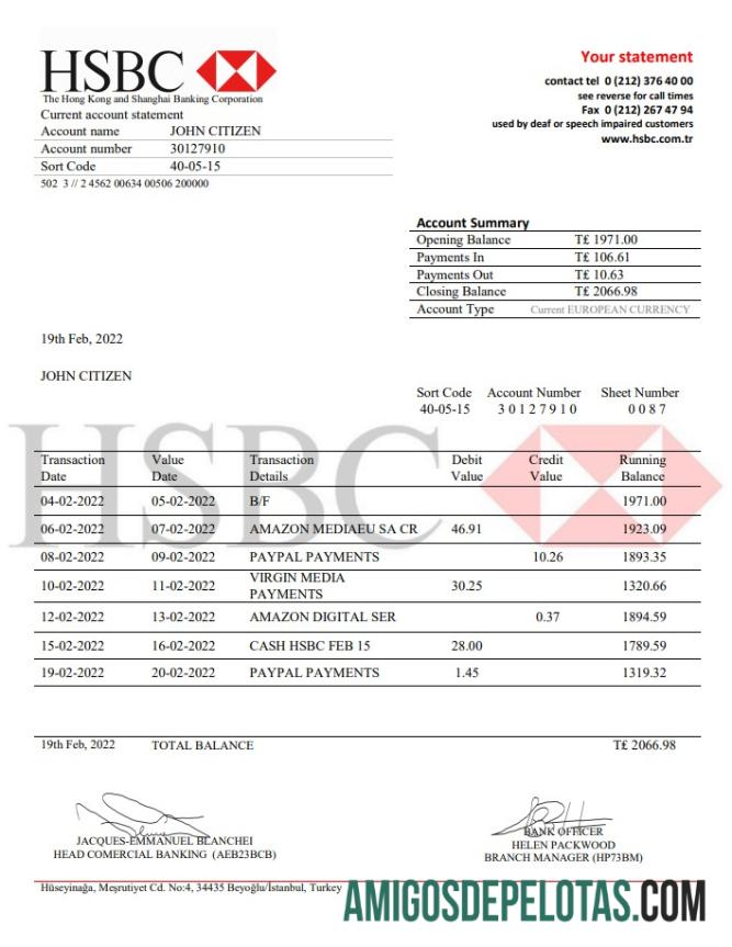 Turki HSBC bank laporan makering