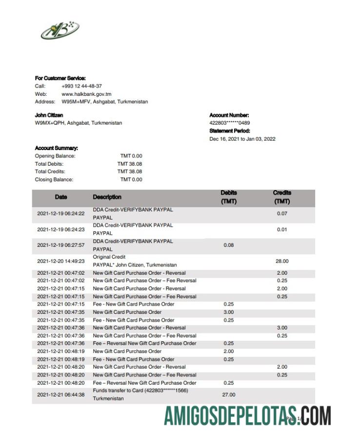 Premium Turkmenistan HalkBank bank laporan templat, Word and PDF format (.doc and .PDF)