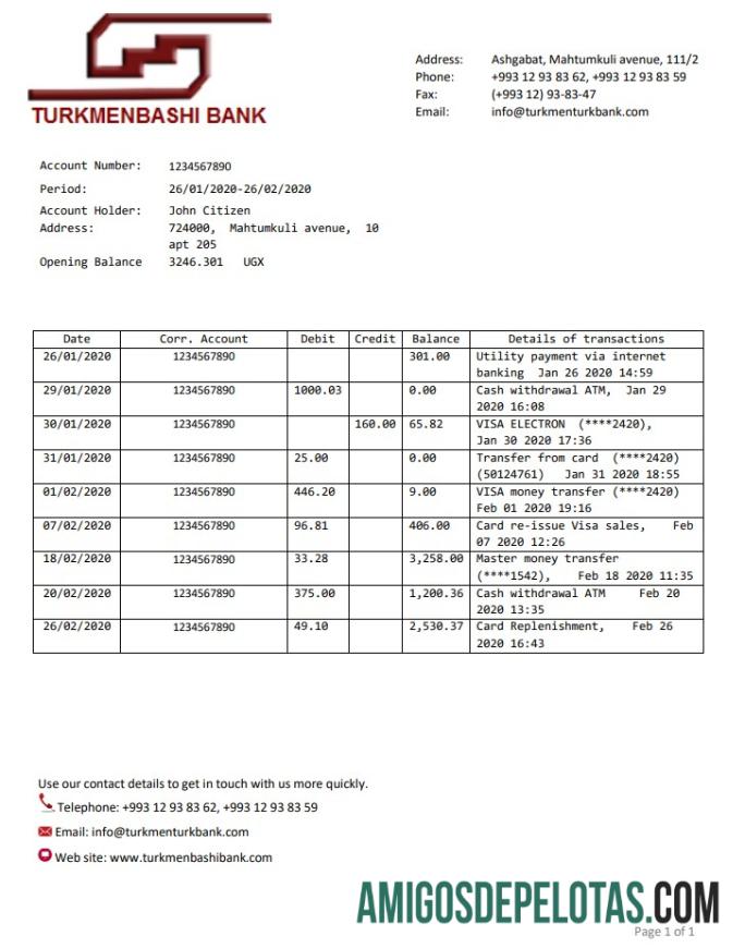 Profesional Turkmenistan Turkmenbashi bank laporan templat, Word and PDF format (.doc and .PDF)