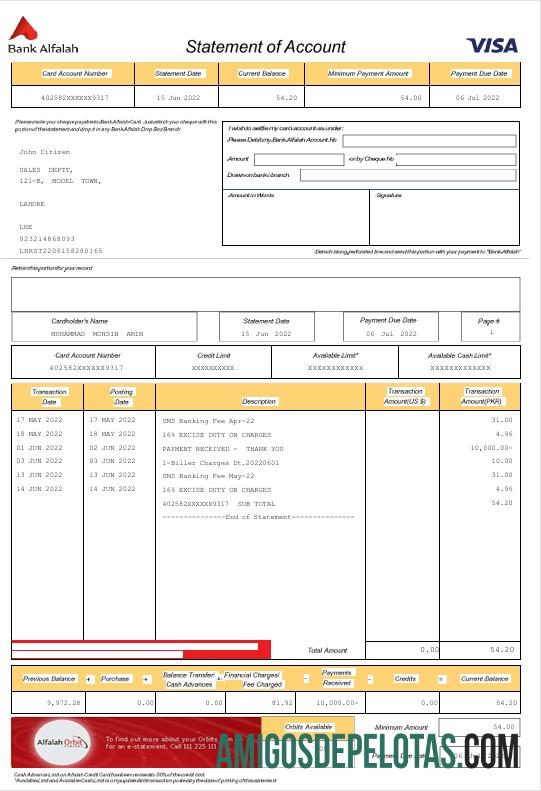Realistis UEA Abu Dhabi bank Alfalah laporan Word and PDF templat