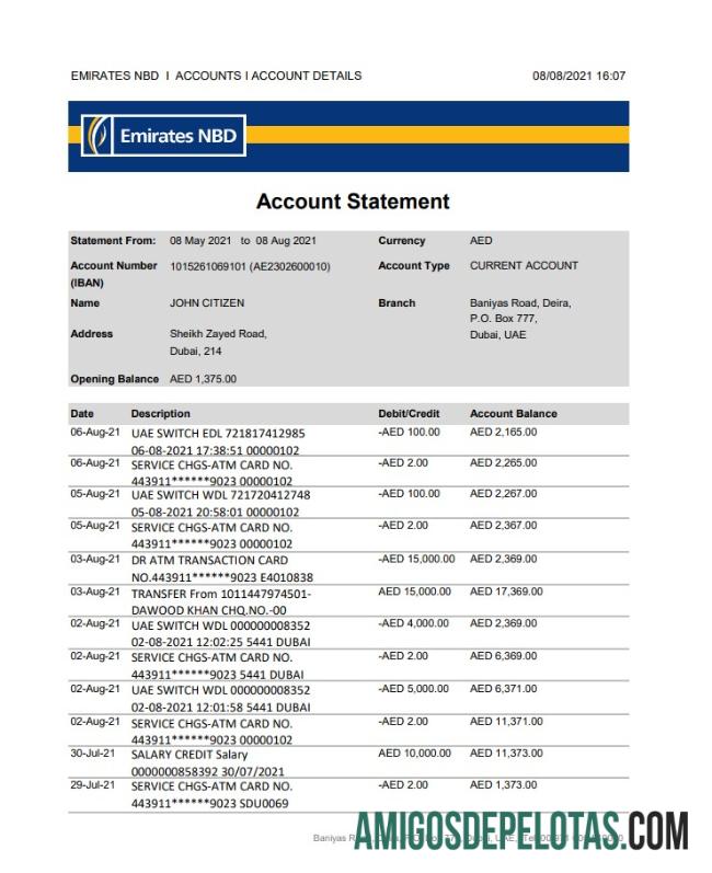 UEA Dubai Emirates NBD Excel PDF pratinjau