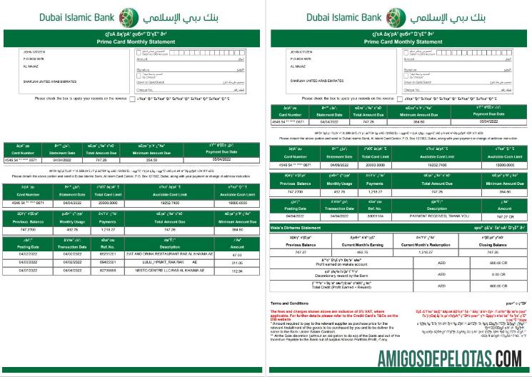 Berkualitas UEA Dubai Islamic bank laporan templat in Word and PDF format in Arabic language, 3 pages