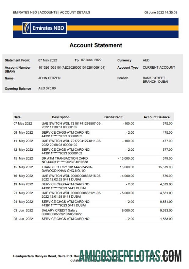 Dapat Diedit UEA Dubai NBD bank laporan Word and PDF templat, versi 2