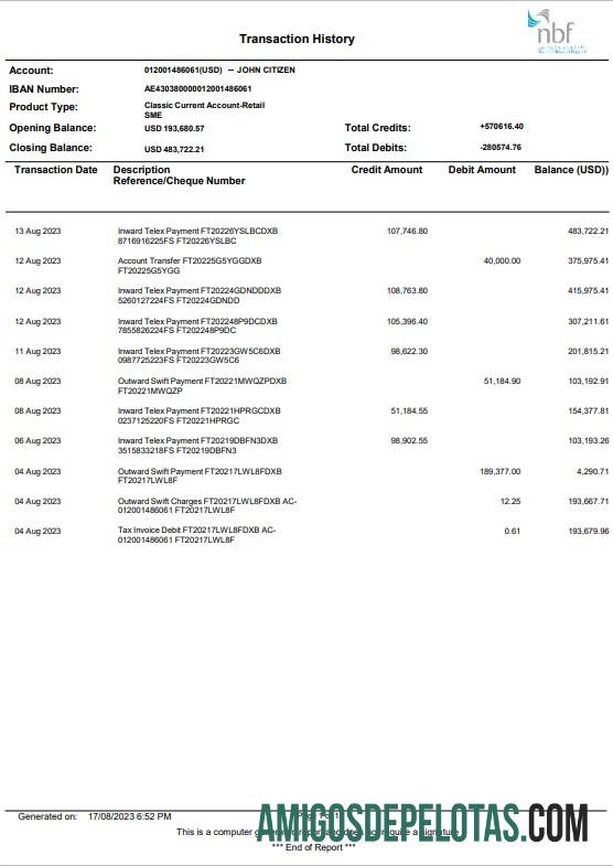 Realistis UEA NBF bank laporan Word and PDF templat