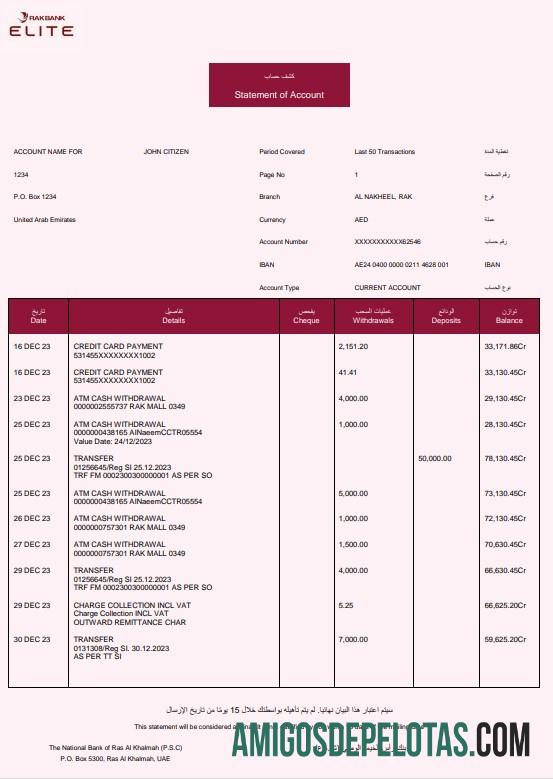 Berkualitas UEA Rakbank Elite bank laporan Word and PDF templat