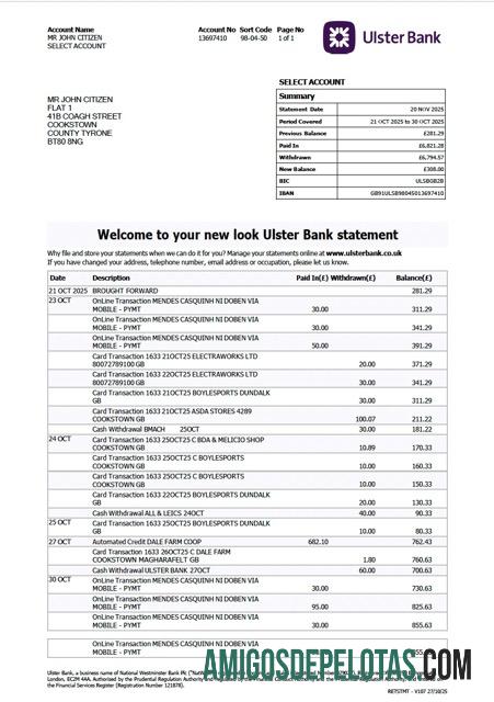 Berkualitas Inggris Ulster bank laporan Word and PDF templat