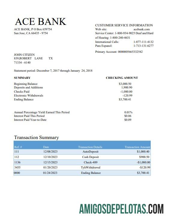 Premium AS ACE bank laporan Word and PDF templat