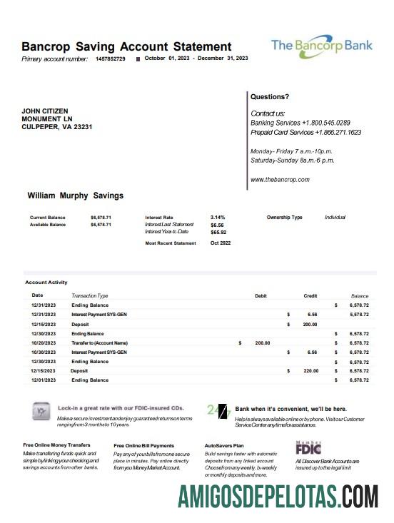 Dapat Diedit AS Bancorp bank laporan Word and PDF templat