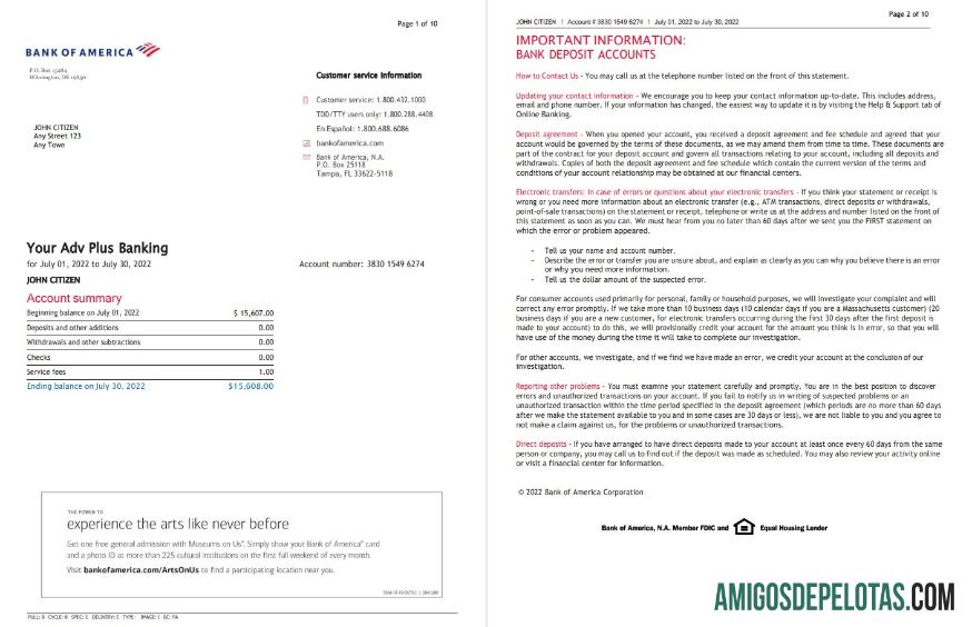 Profesional AS bank of Amerika bank laporan Word and PDF templat (10 pages), versi 5