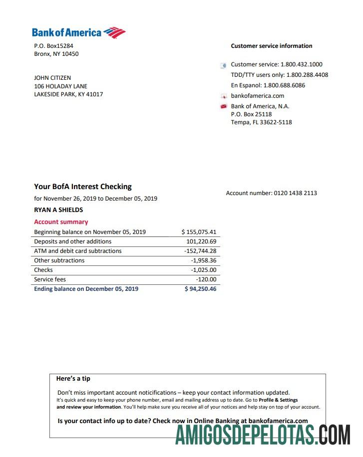 Dapat Diedit AS bank of Amerika bank laporan easy to fill templat in Word and PDF format