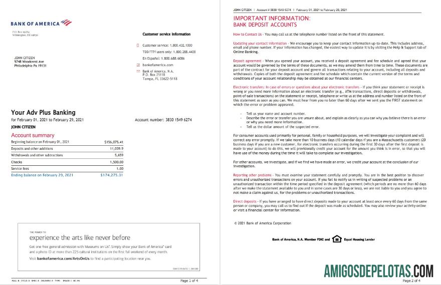 Dapat Diedit AS bank of Amerika bank laporan templat in Word and PDF format (4 pages), versi 3