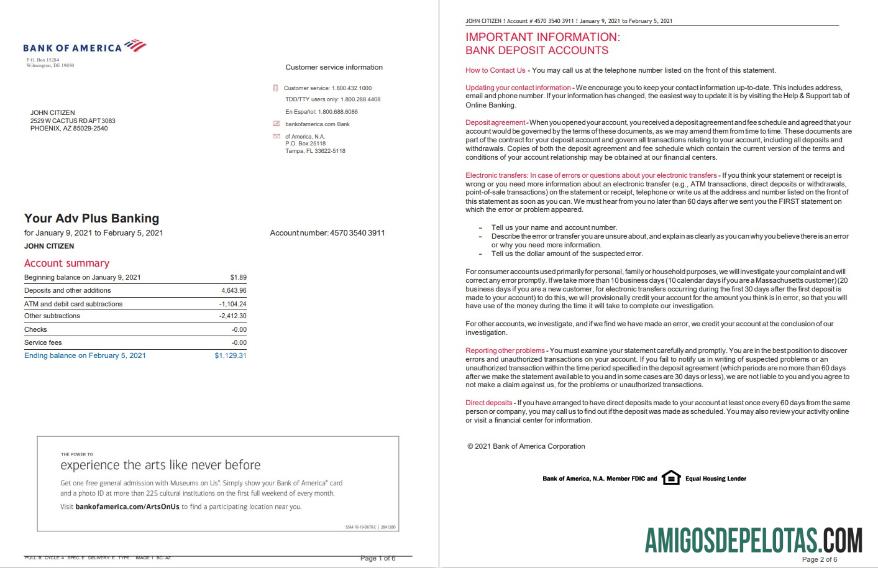 Premium AS bank of Amerika bank laporan templat in Word and PDF format, 6 pages, versi 2