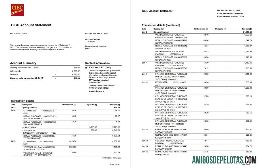 Profesional AS CIBC bank laporan, Word and PDF templat, 4 pages