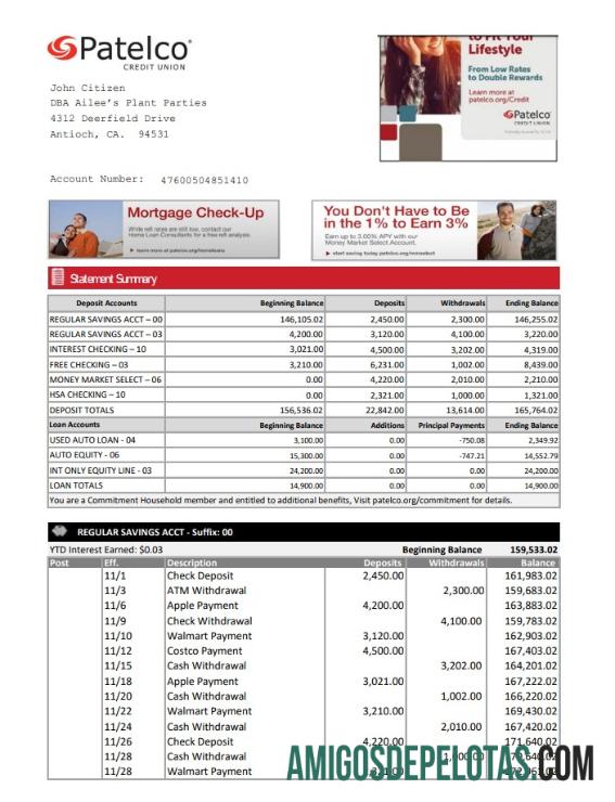 Premium AS California Patelco Kredit serikat bank laporan templat in Excel and PDF format