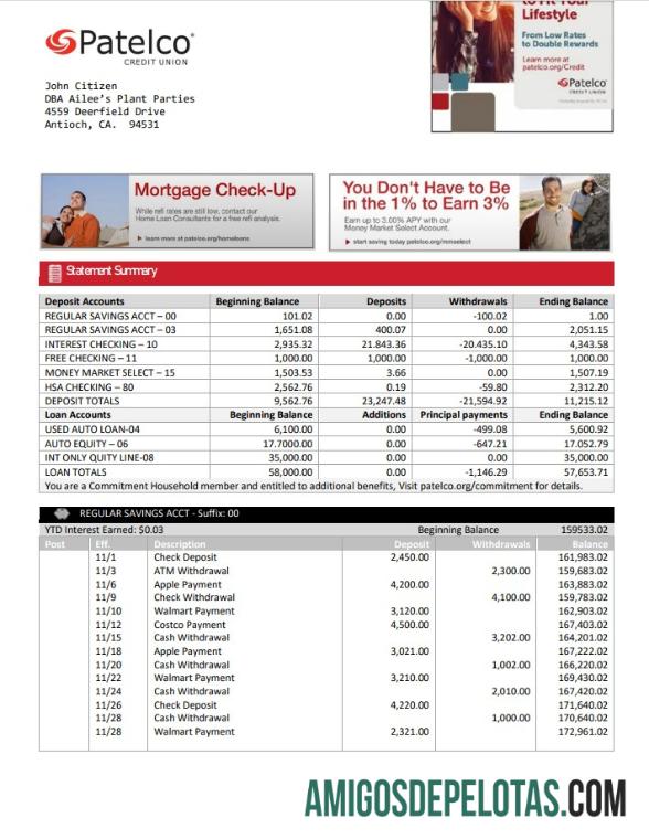 Berkualitas AS California Patelco Kredit serikat bank laporan templat in Word and PDF format