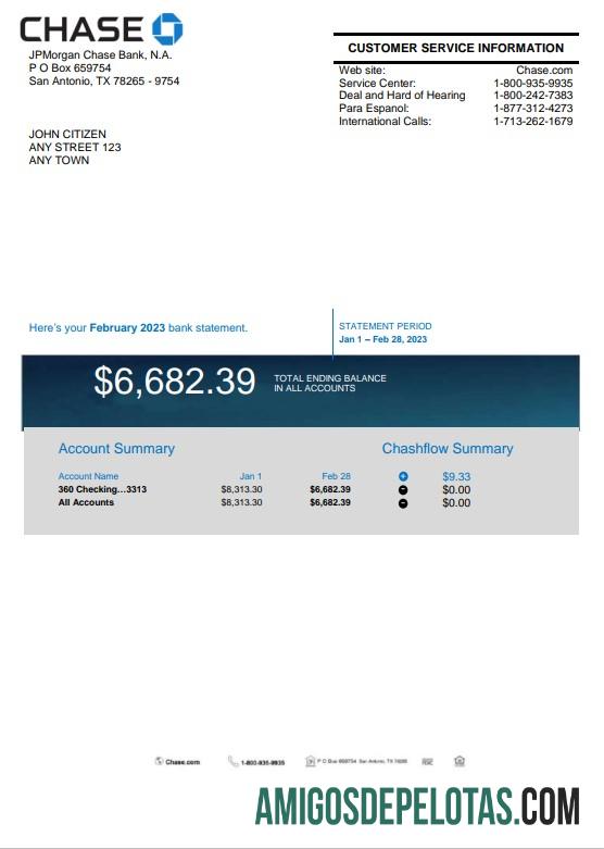Premium AS Chase bank laporan Word and PDF templat, versi 2