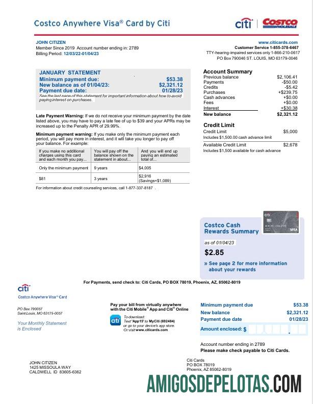 Premium AS Citi bank kartu laporan Word and PDF templat, 2 pages