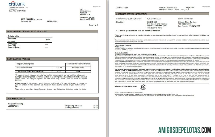 Berkualitas AS Citibank laporan Word and PDF templat, 3 pages